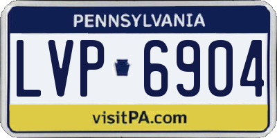 PA license plate LVP6904