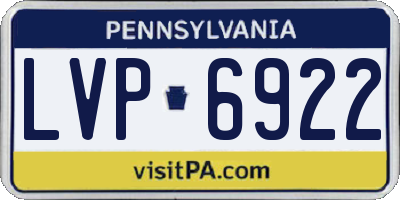 PA license plate LVP6922