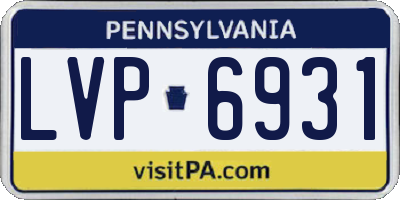 PA license plate LVP6931