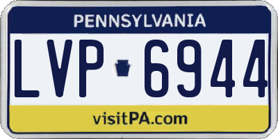 PA license plate LVP6944
