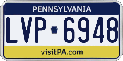 PA license plate LVP6948