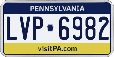 PA license plate LVP6982
