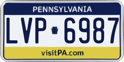 PA license plate LVP6987