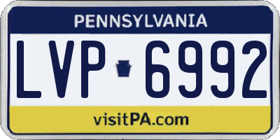 PA license plate LVP6992