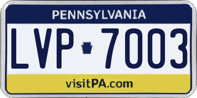 PA license plate LVP7003