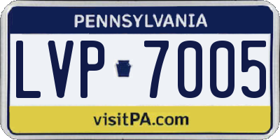 PA license plate LVP7005