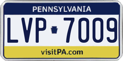 PA license plate LVP7009