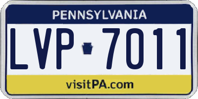 PA license plate LVP7011
