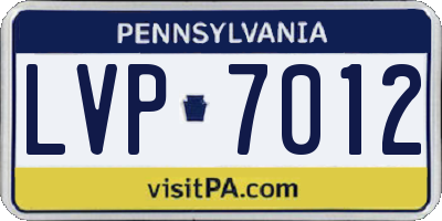 PA license plate LVP7012