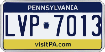 PA license plate LVP7013