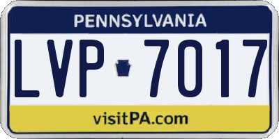 PA license plate LVP7017