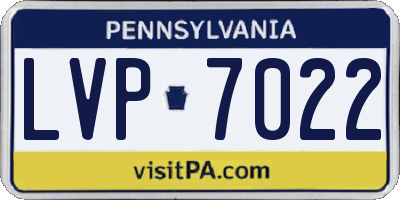 PA license plate LVP7022