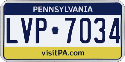 PA license plate LVP7034