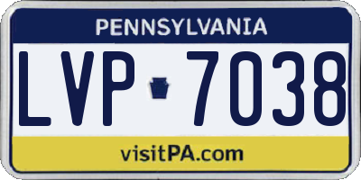 PA license plate LVP7038