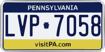PA license plate LVP7058