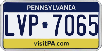 PA license plate LVP7065