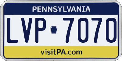 PA license plate LVP7070