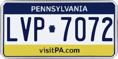 PA license plate LVP7072