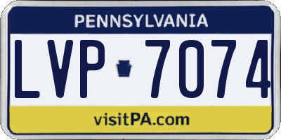 PA license plate LVP7074