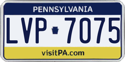 PA license plate LVP7075