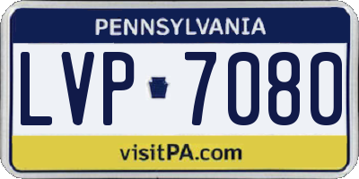 PA license plate LVP7080