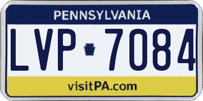 PA license plate LVP7084