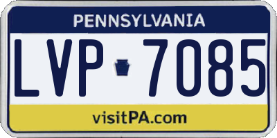 PA license plate LVP7085