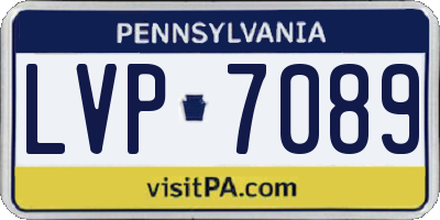 PA license plate LVP7089
