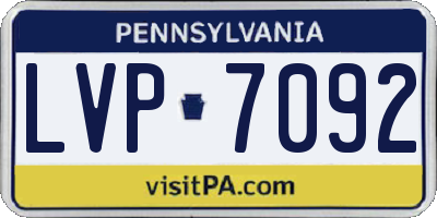 PA license plate LVP7092