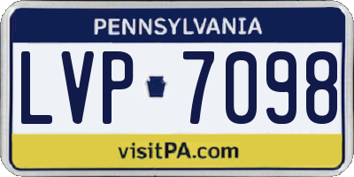 PA license plate LVP7098