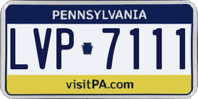 PA license plate LVP7111