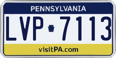 PA license plate LVP7113