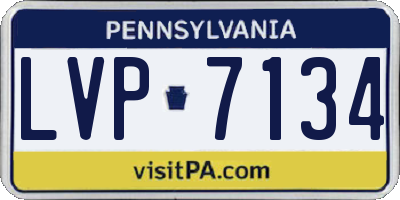PA license plate LVP7134