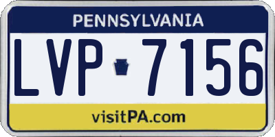 PA license plate LVP7156