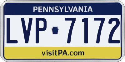 PA license plate LVP7172