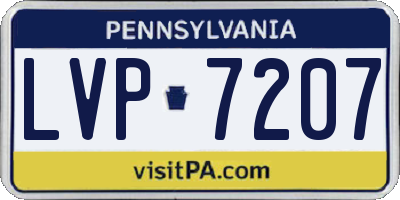 PA license plate LVP7207