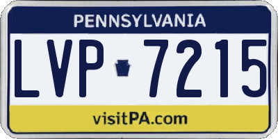 PA license plate LVP7215