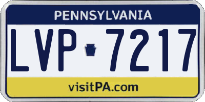 PA license plate LVP7217