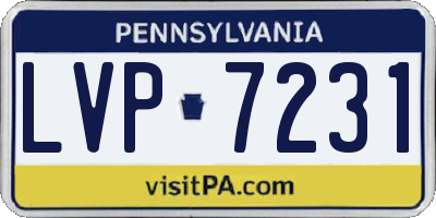 PA license plate LVP7231