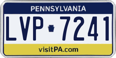 PA license plate LVP7241