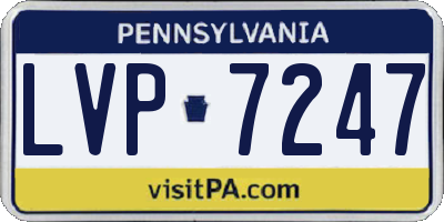 PA license plate LVP7247