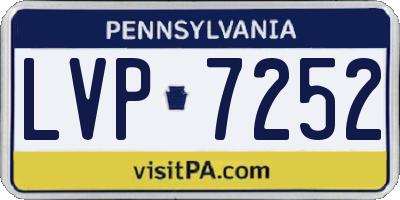 PA license plate LVP7252