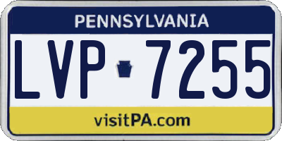 PA license plate LVP7255