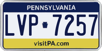 PA license plate LVP7257