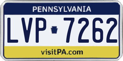 PA license plate LVP7262