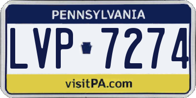 PA license plate LVP7274