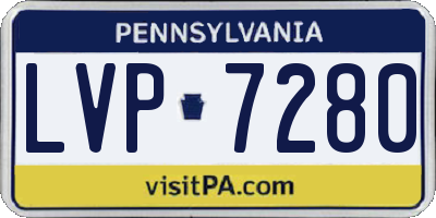 PA license plate LVP7280