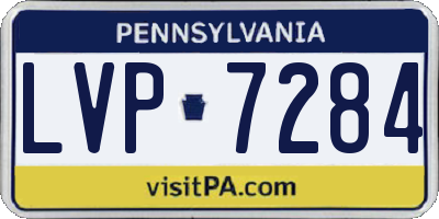 PA license plate LVP7284