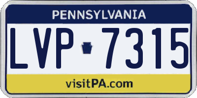 PA license plate LVP7315