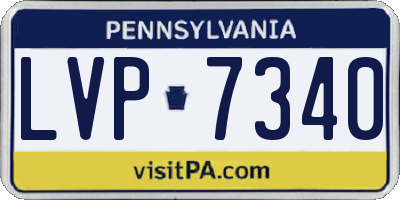 PA license plate LVP7340